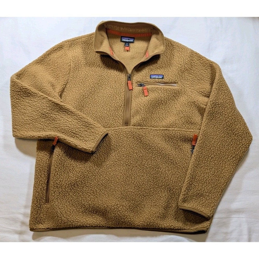Patagonia Women XL Retro Pile Marsupial Fleece Pullover Jacket Brown STY22835 - Picture 2 of 8